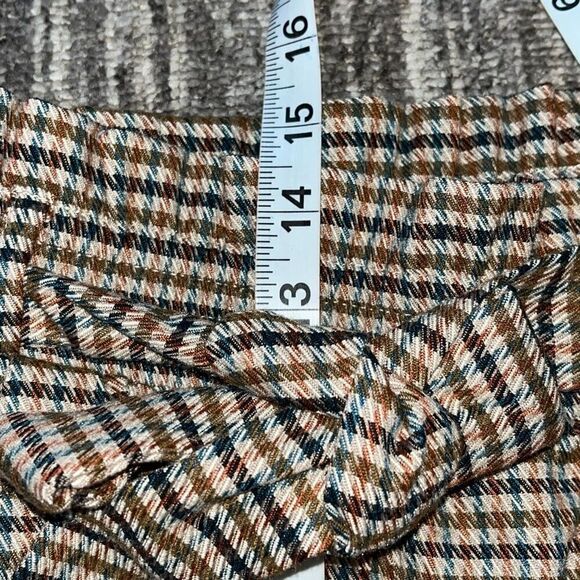 Apricot Clothing Womens 10 Houndstooth Paperbag Pants Brown Tan Tie Waist NWT - Picture 8 of 10